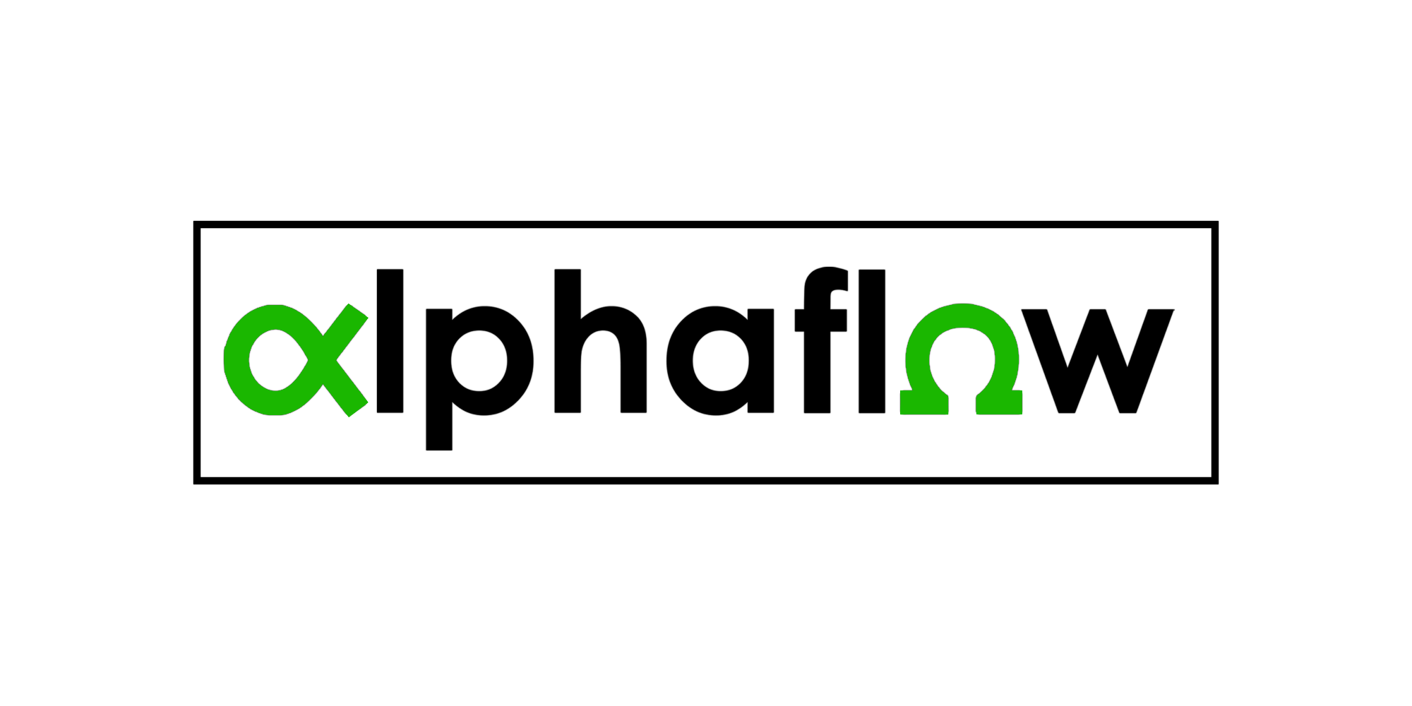 alphaflow logo black green